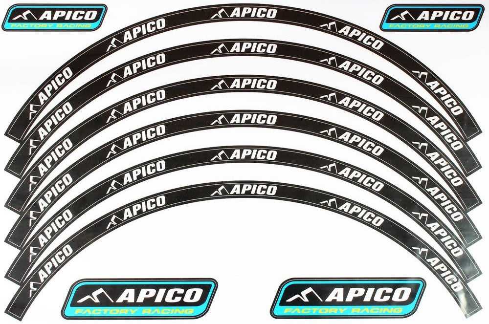 APICO, APICO 18" & 21" WHEEL RIM DECAL SET (FRONT & REAR)