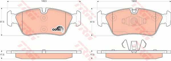 TRW, BMW Brake Pad Set Front