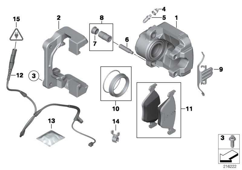 TEXTAR, BMW Brake Pad Wear Sensor Front