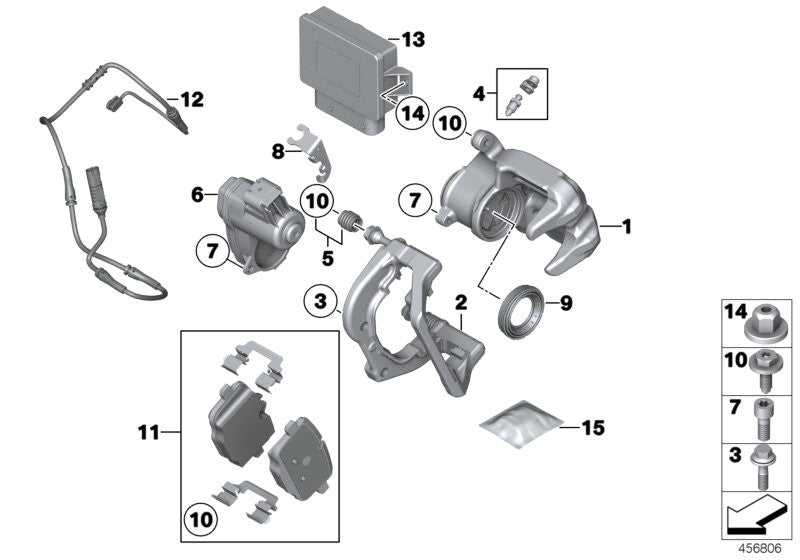 TRW, BMW Brake Pad Wear Sensor Rear