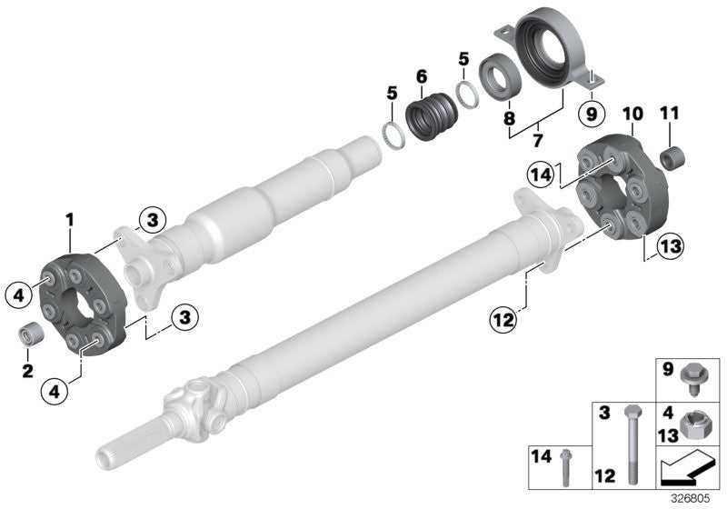 MEYLE, BMW Drive Shaft Universal Joint Flex Disc Guibo