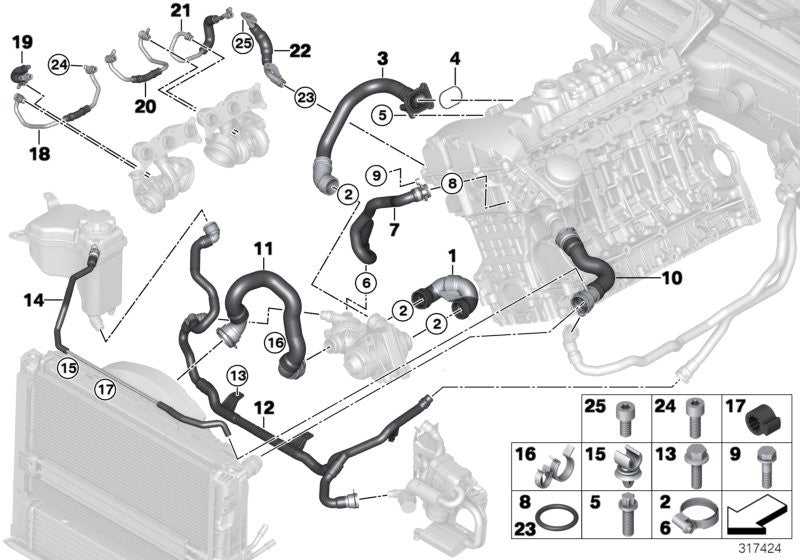 REIN, BMW Engine Coolant Hose Flange Connector