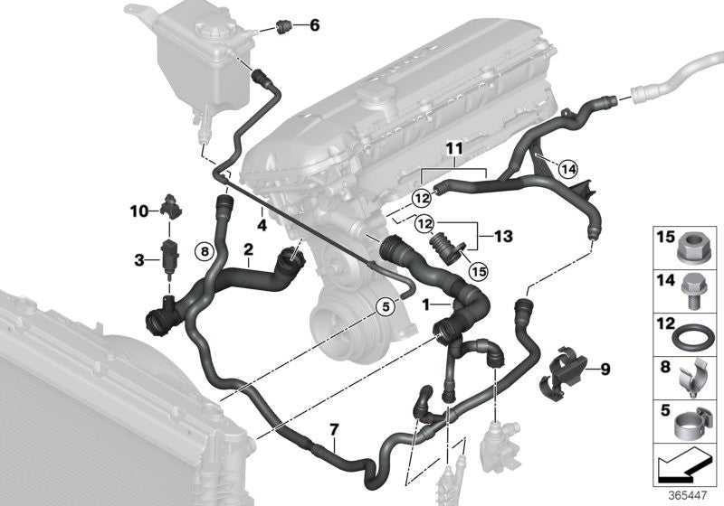 TRUCKTEC AUTOMOTIVE, BMW Engine Coolant System Water Pipe