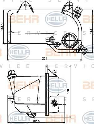 Behr Hella Service, BMW Engine Radiator Coolant Expansion Tank