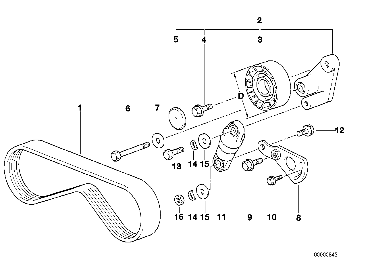 VAICO, BMW Engine Tensioner Pulley V-Ribbed Belt