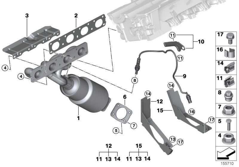 GLASER, BMW Exhaust Manifold Gasket