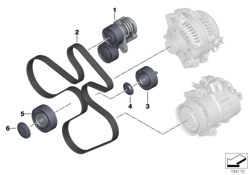 SWAG, BMW V-Ribbed Belt Tensioner Mechanical