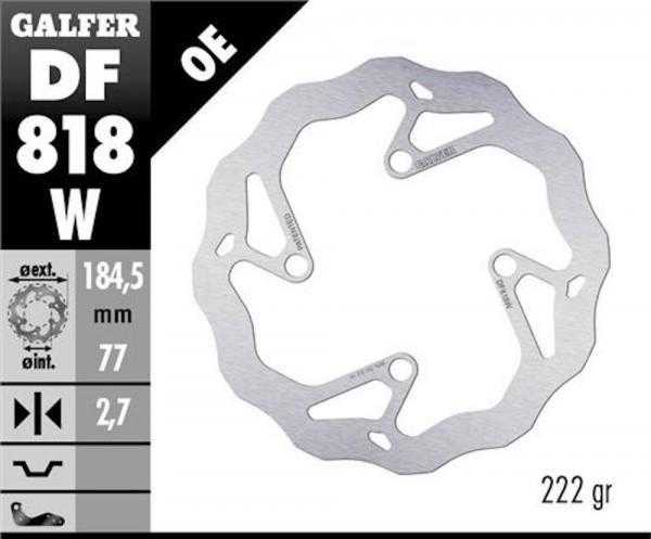 GALFER, GALFER DF818W BETA REV / EVO FRONT BRAKE DISC