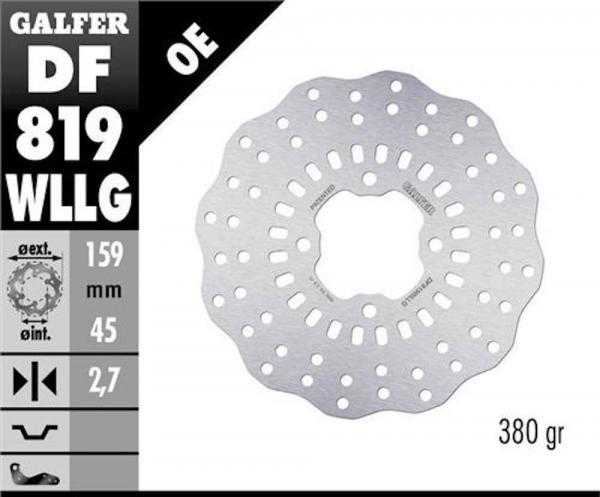 GALFER, GALFER DF819WLLG BETA EVO REAR BRAKE DISC