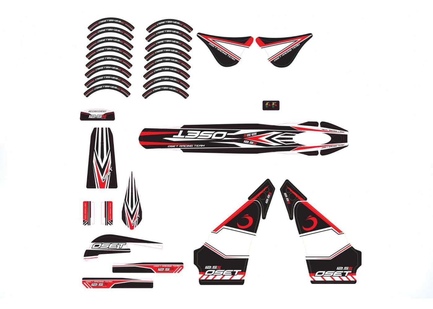 OSET, GENUINE OSET 12.5R FULL STICKER KIT 2015 DESIGN