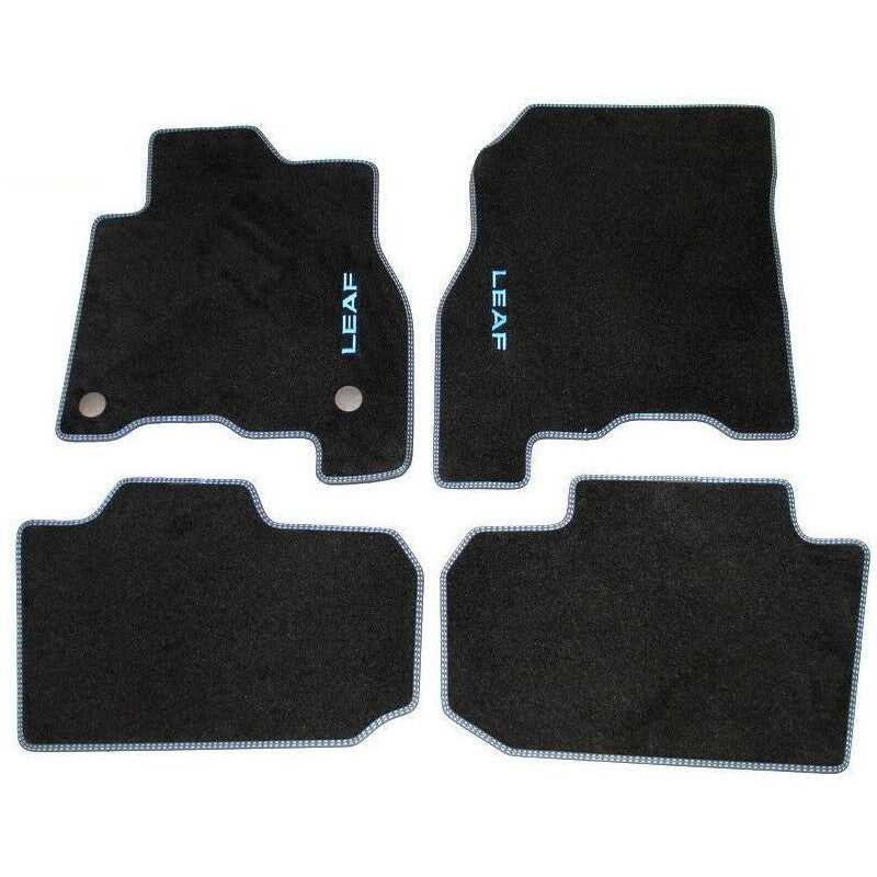 Nissan, Genuine Nissan LEAF (ZE1E) Velour Floor Mats Set Blue Stitching - 2018-2023