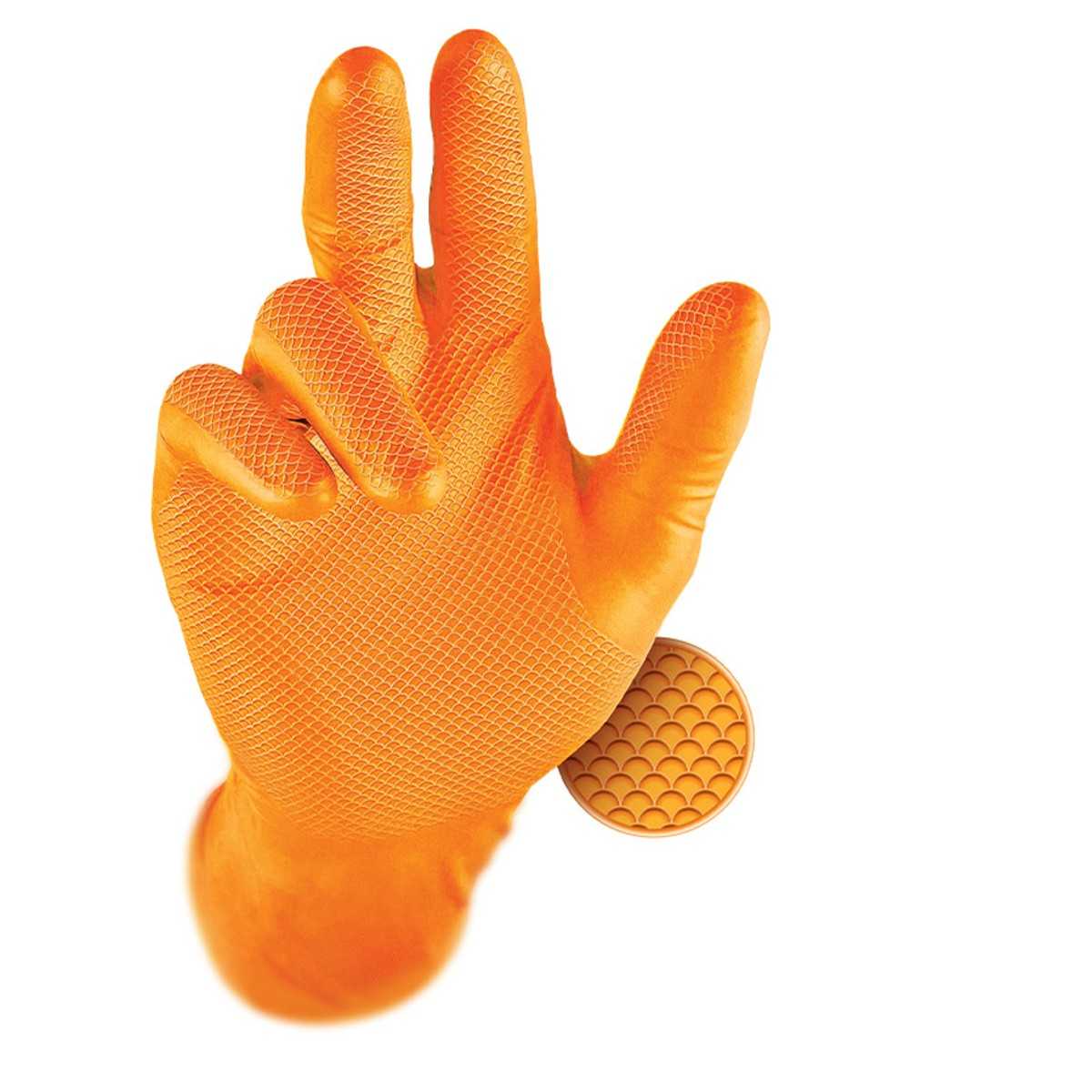 Grippaz, Grippaz Nitrile Grip Gloves Orange - Pack of 50