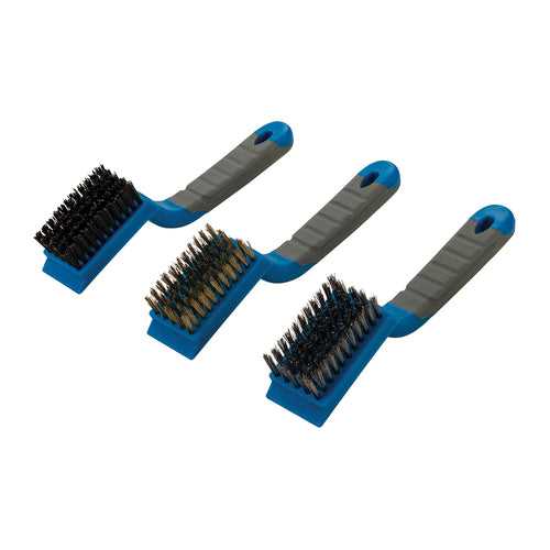 SILVERLINE, MEDIUM WIRE BRUSH SET 3 PIECE